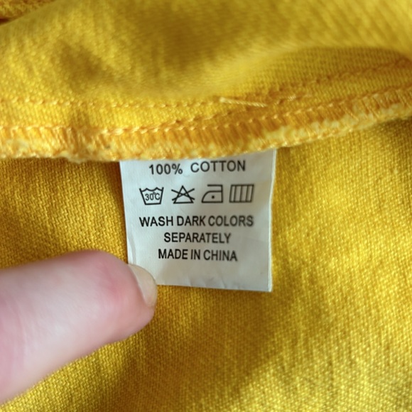 High Key Bright Yellow 100% Cotton Jean Jacket | Size Small - Picture 8 of 8